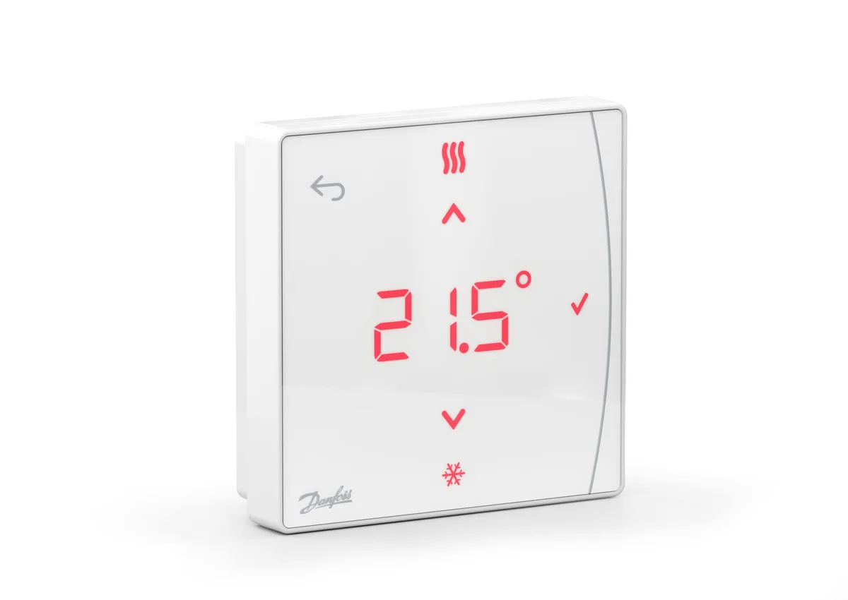 Терморегулятор Danfoss Icon2 Featured RT, IR датчик, +5...35 °C, програмований, бездротовий, накладний, 3В, білий