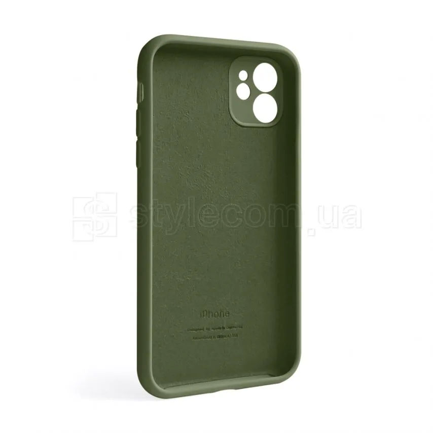 Чохол силіконовий для Apple iPhone 11  зелений закритий низ закрита камера