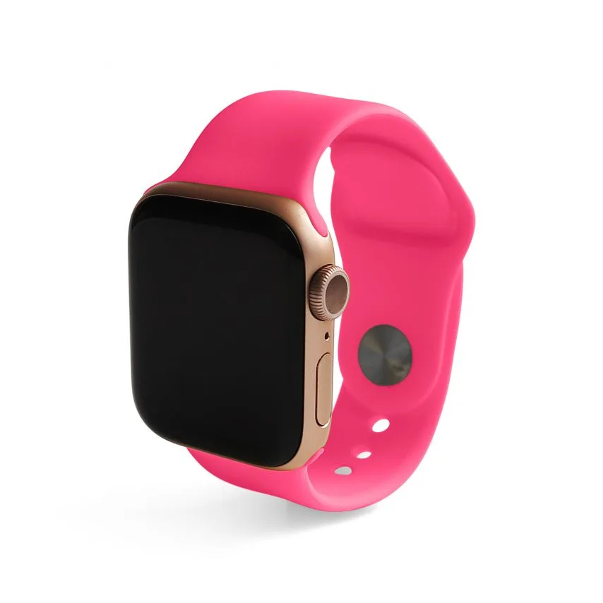 Ремінець Apple силіконовий 38-40мм S/M неоновий рожевий