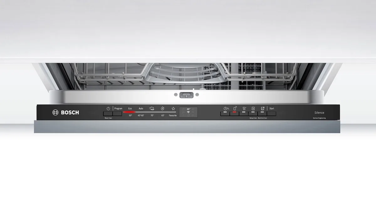 Вбудована посудомийна машина Bosch, 12 комплектів, клас енергоефективності A+, 60 см, біла.