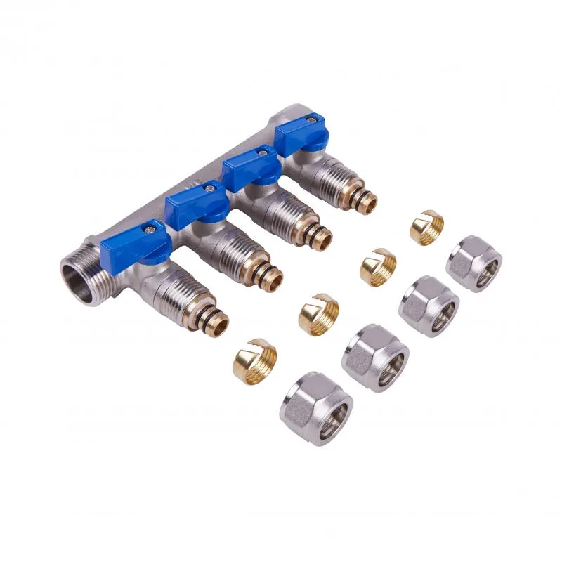 Колектор розподільний 3/4" SD Plus 4 виходи латунь 156х76х34 мм