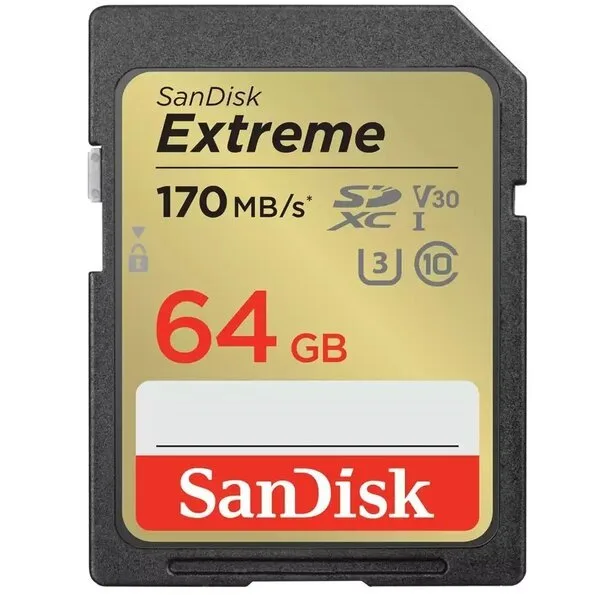 Карта памяти SanDisk SD 64ГБ UHS-I V30 170МБ/с Extreme
