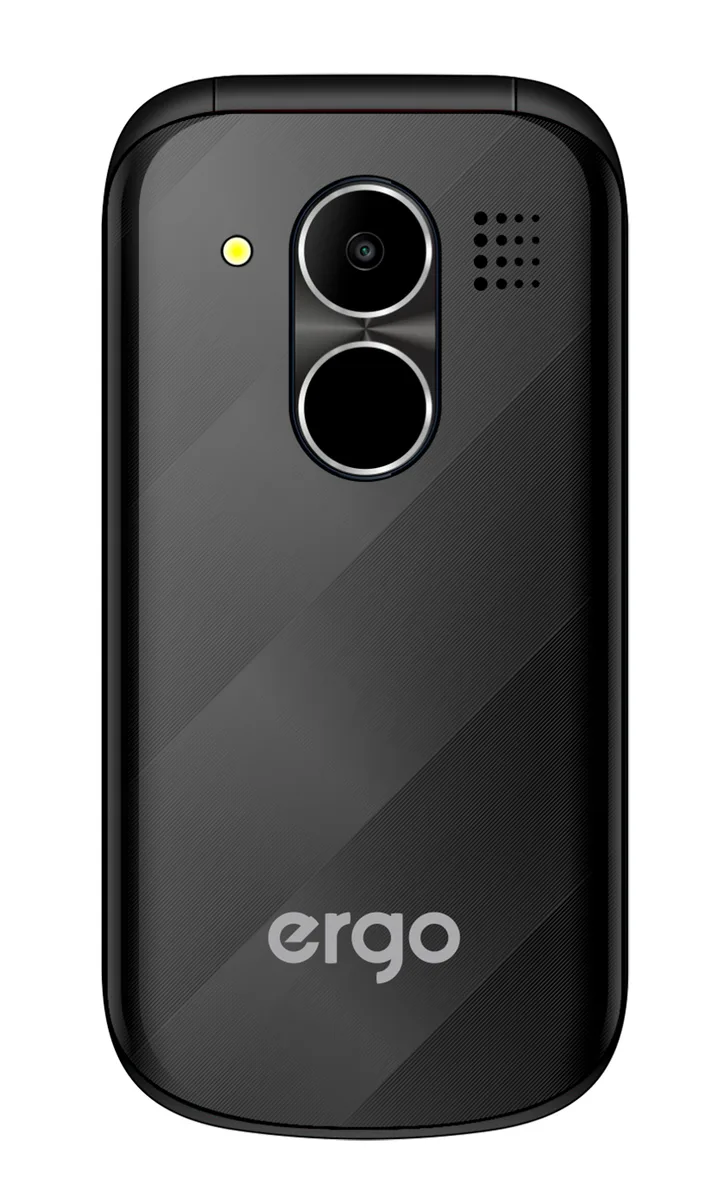 Мобільний телефон ERGO пластик розкладний 2.4 дюйма чорний