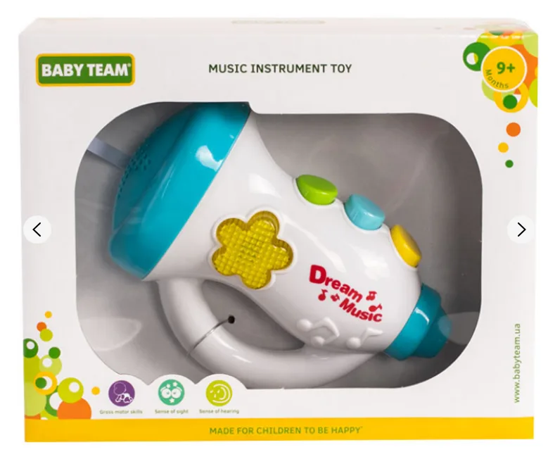 Детская музыкальная игрушка BABY TEAM ABS-пластик 20х5х5 см Многоцветная