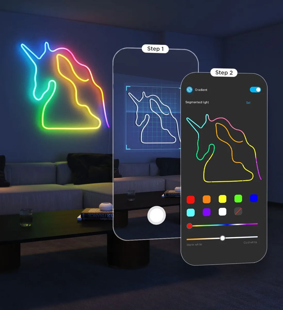 Стрічка світлодіодна розумна Govee H61D3 Neon Rope Light 2, 5м, RGBIC, WI-FI/Bluetooth, білий