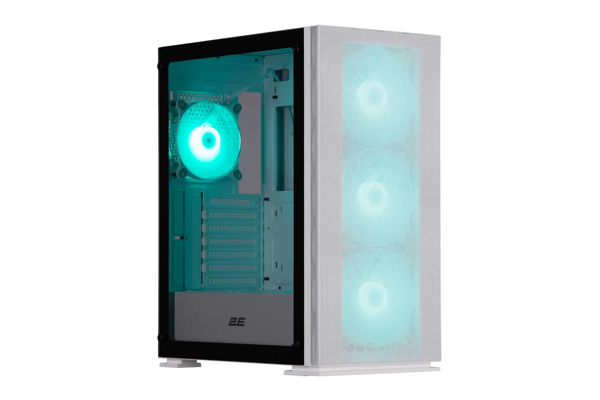 Корпус 2E GAMING Virtus Neo G3301NW без БЖ 2xUSB3.0, 1xUSB2.0, 3x140мм ARGB, 1x120мм ARGB, VGA 340мм, LCS ready, контролер з пультом, TG Side Panel, ATX, білий