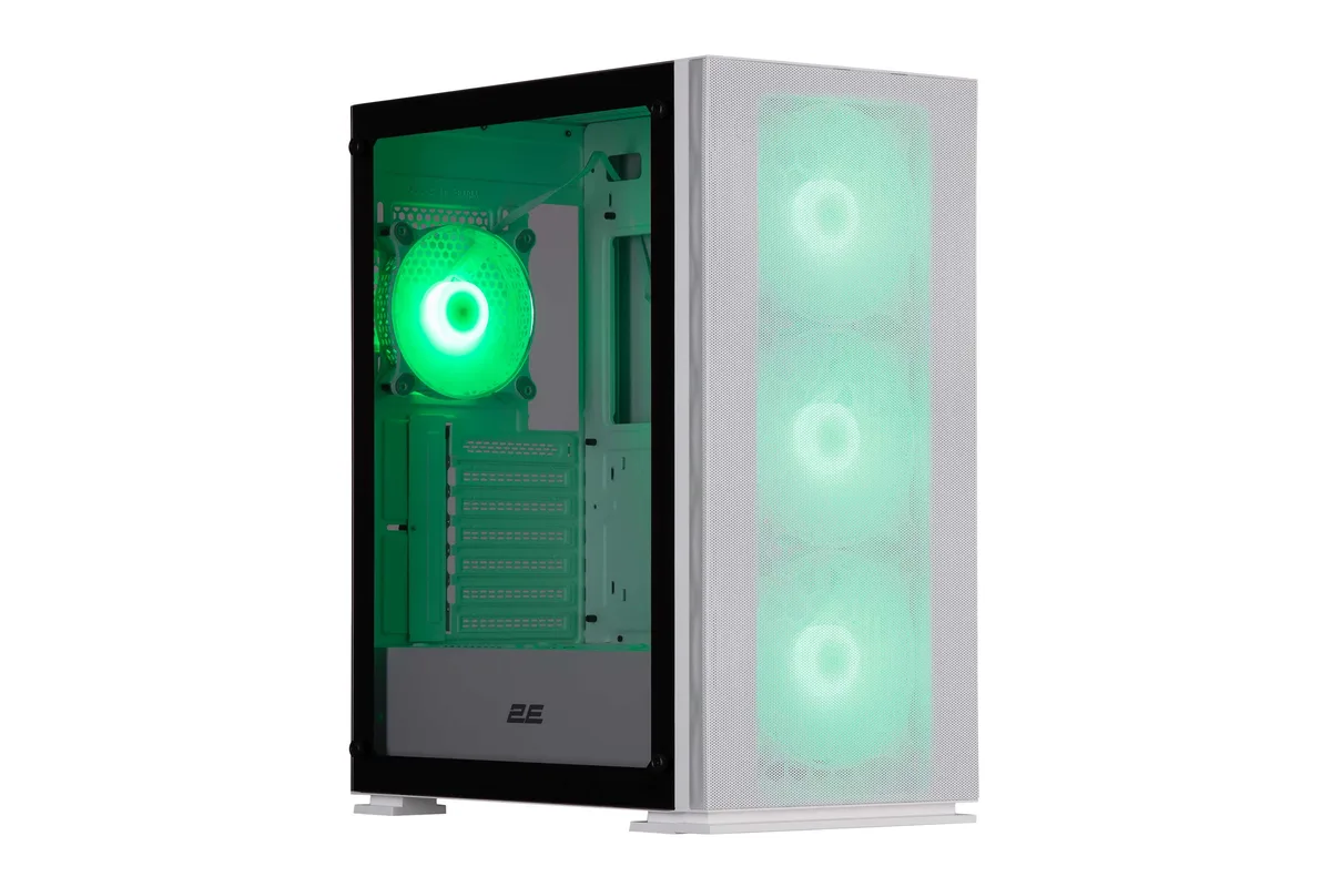 Корпус 2E GAMING Virtus Neo G3301NW без БЖ 2xUSB3.0, 1xUSB2.0, 3x140мм ARGB, 1x120мм ARGB, VGA 340мм, LCS ready, контролер з пультом, TG Side Panel, ATX, білий