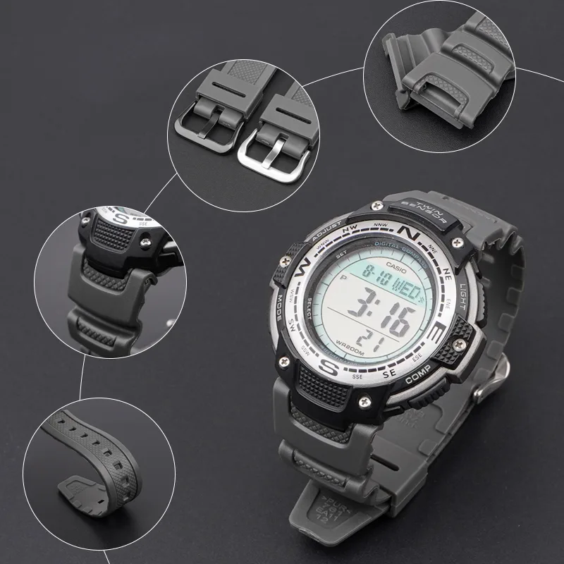 Ремінець Casio полімер 20,6 см сірий 24 мм