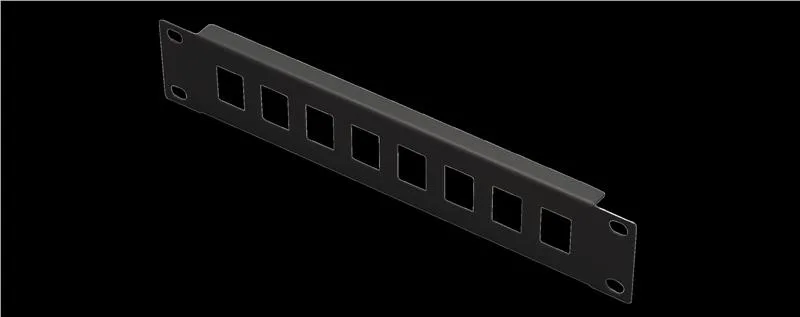 Рама MIRSAN 10", 1U, для складальної патч-панелі 8 портів, порожня, сумісна з Keystone RJ45, чорна