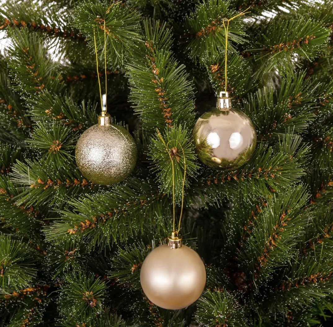 Елочные пластиковые шары Mica Decorations 27 шт 8 см шампань