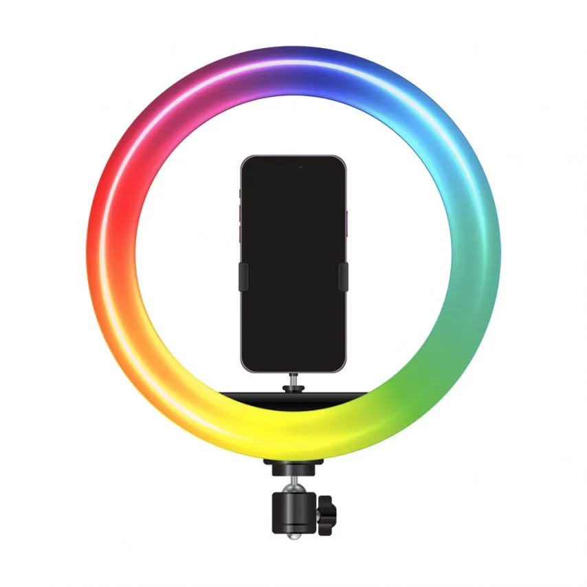Кільцева лампа WALKER 33 см PP Чорна RGB 184 діоди 12,7W