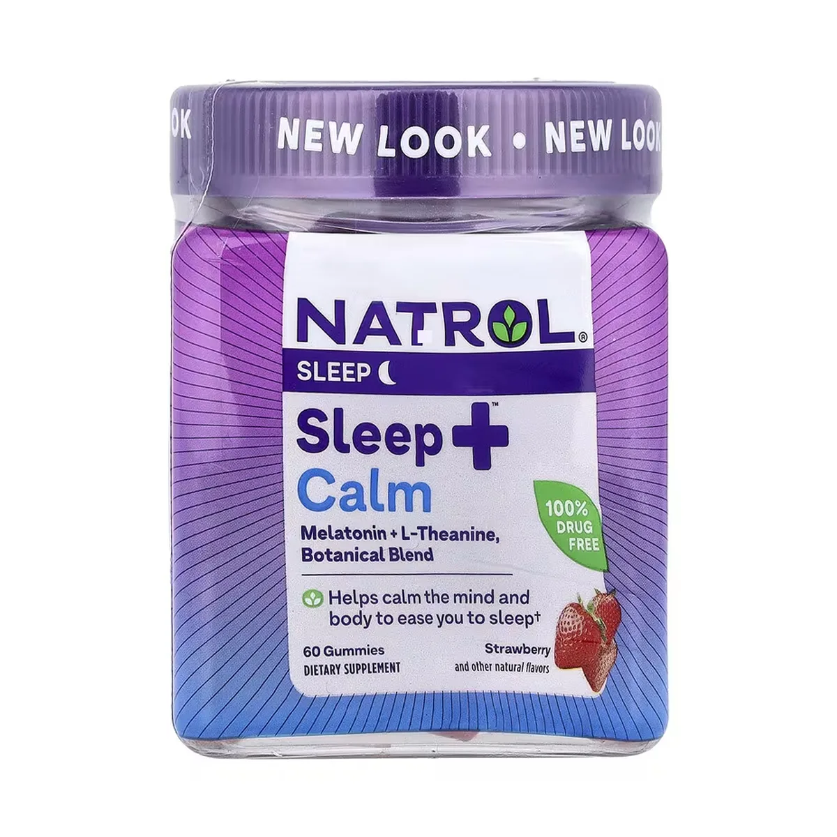 Натрол Sleep+ Calm жувальні цукерки 60 шт без желатину з L-теаніном та рослинною сумішшю