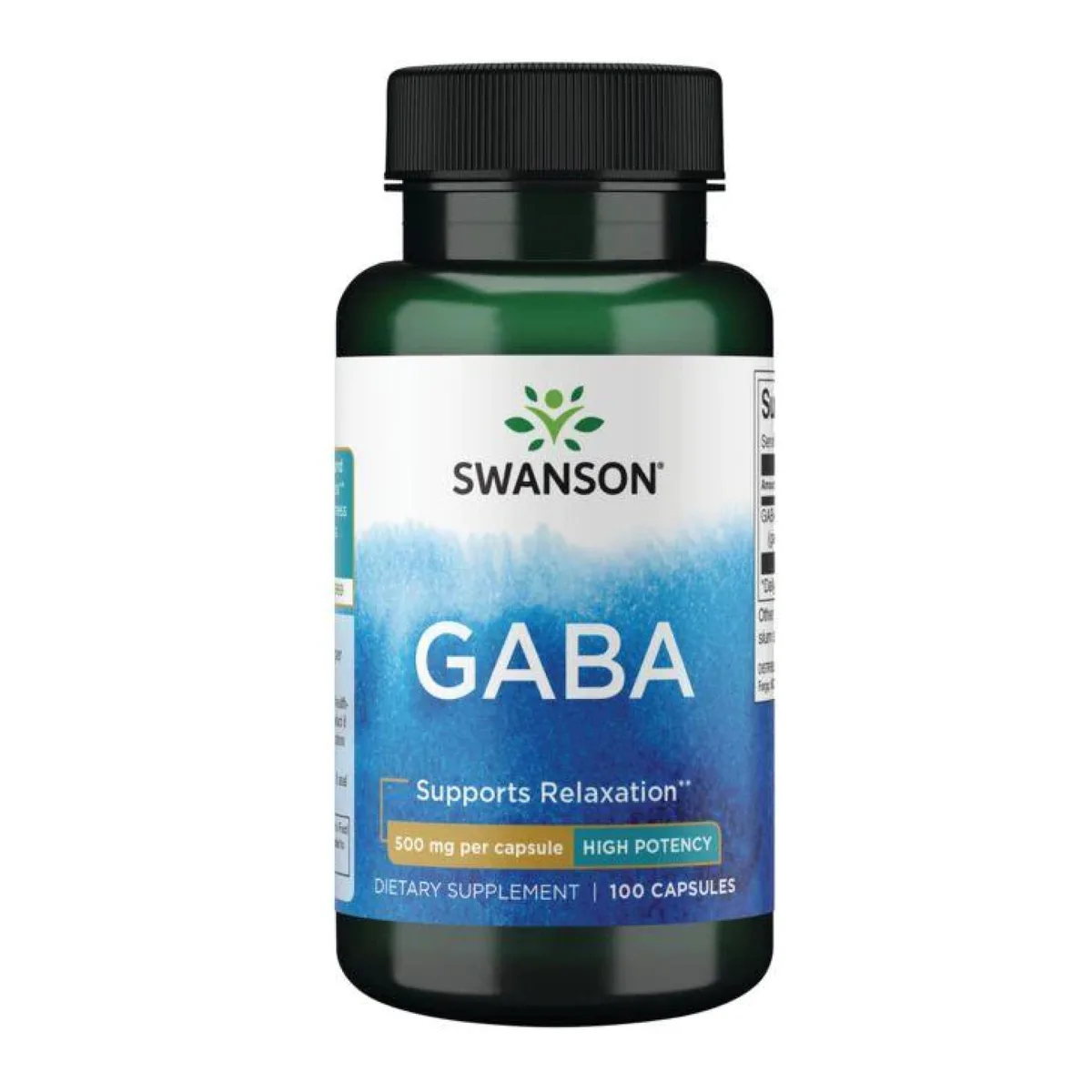 GABA 500 мг 100 капсул Swanson Харчова добавка для спокою та релаксації