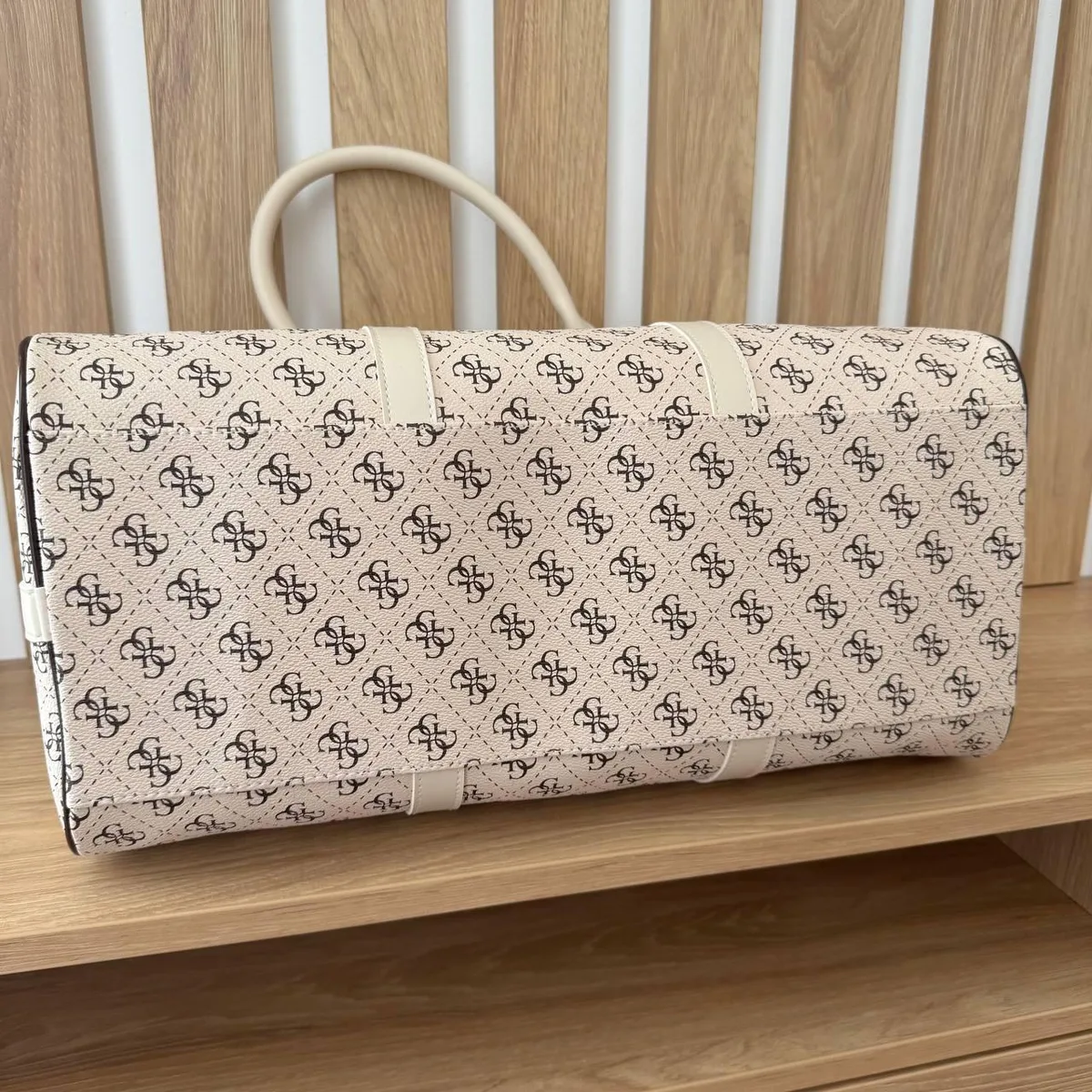 Женская сумка для фитнеса 42x21x25 см экокожа молочная