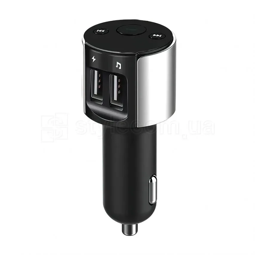 FM-трансмітер Bluetooth 2USB 2.1A пластик чорний