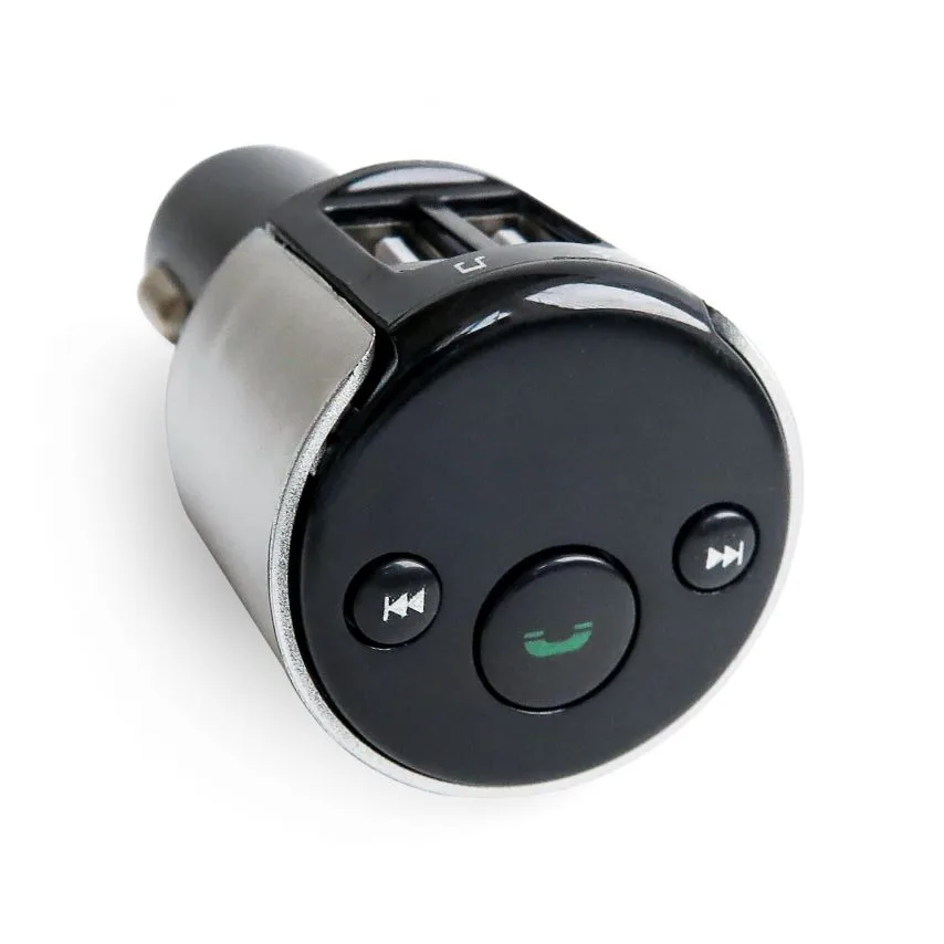 FM-трансмітер Bluetooth 2USB 2.1A пластик чорний