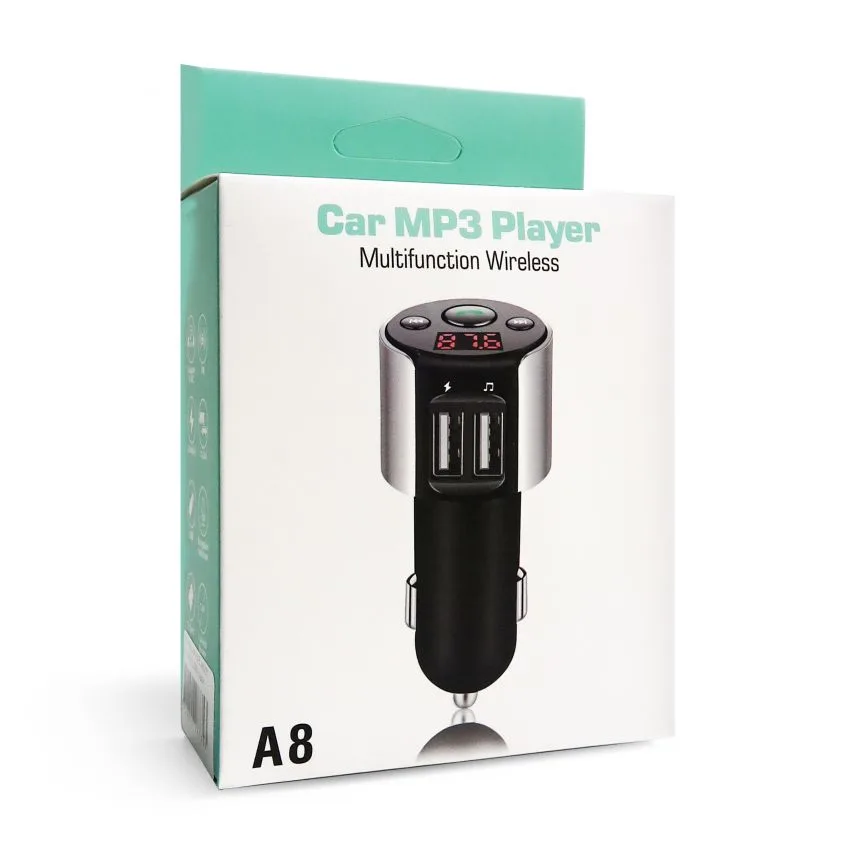 FM-трансмітер Bluetooth 2USB 2.1A пластик чорний