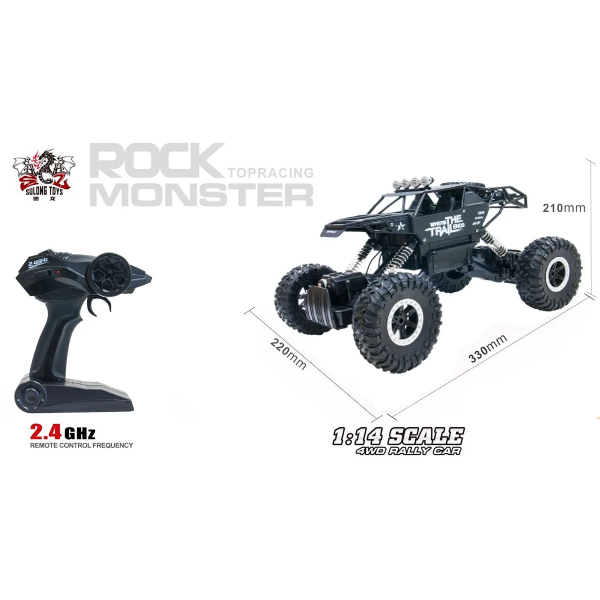Автомобіль Off-Road Crawler Sulong Toys метал 1:14 матовий чорний