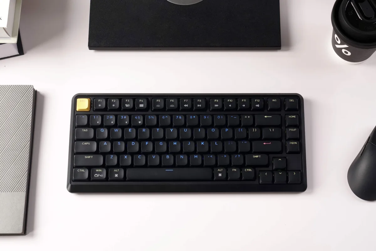 Клавіатура механічна Keychron J1 82Key, K pro Red, WL/BT/USB-A, QMK, Hot-swap, EN/UKR, RGB, чорний
