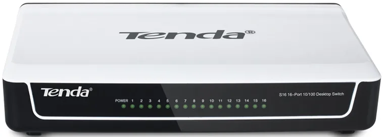 Комутатор TENDA S16 16xFE, Некерований