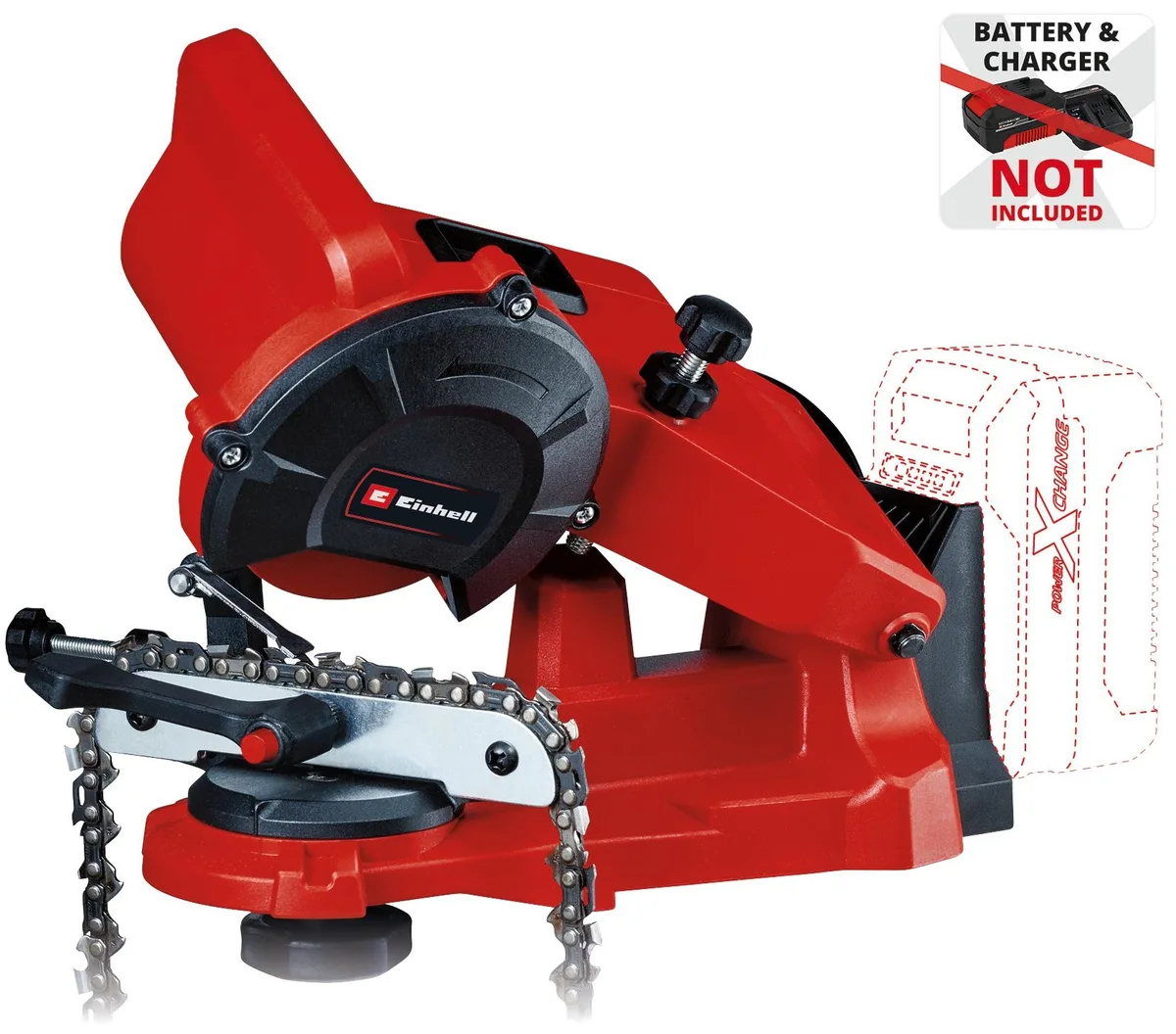 Акумуляторний верстат для заточування ланцюгів Einhell 18В компактний точильний пристрій для ланцюгових пил 108 мм