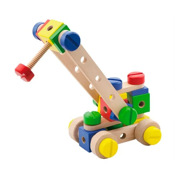 Дерев'яний конструктор Viga Toys 53 деталі різнокольоровий 31х31х6 см