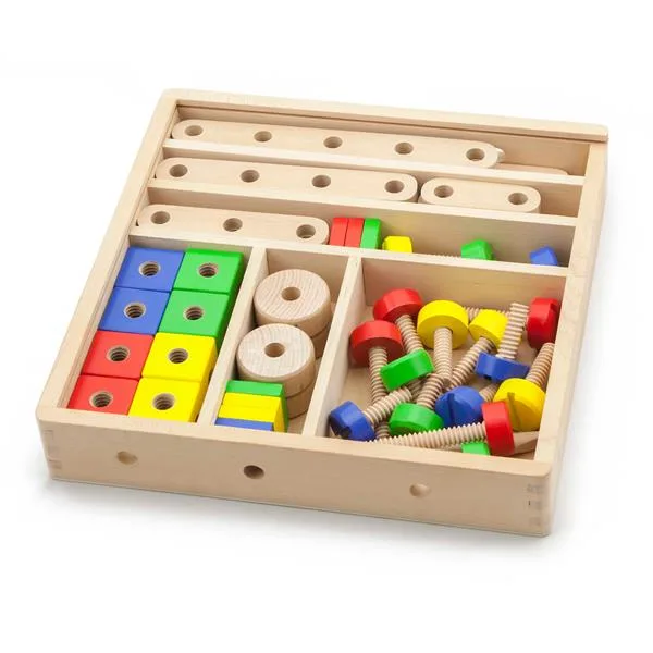 Дерев'яний конструктор Viga Toys 53 деталі різнокольоровий 31х31х6 см