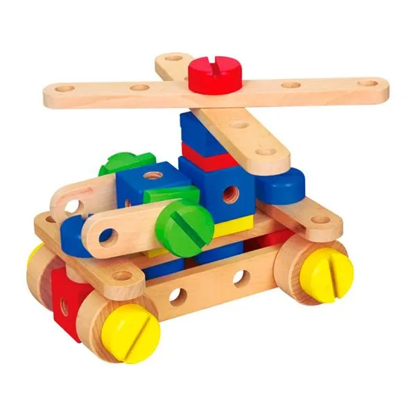 Дерев'яний конструктор Viga Toys 53 деталі різнокольоровий 31х31х6 см