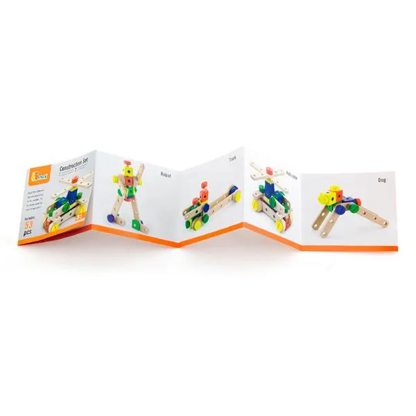 Дерев'яний конструктор Viga Toys 53 деталі різнокольоровий 31х31х6 см