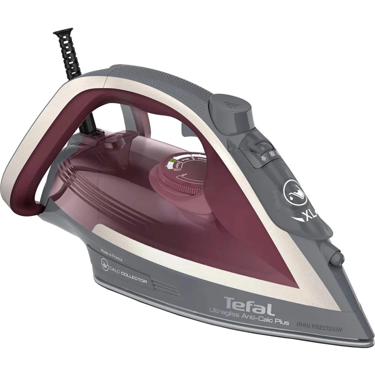 Праска Tefal Ultragliss Plus, 2800 Вт, 270 мл, паровий удар - 260 г, постійна пара - 50 г, керамічна підошва, бордова.