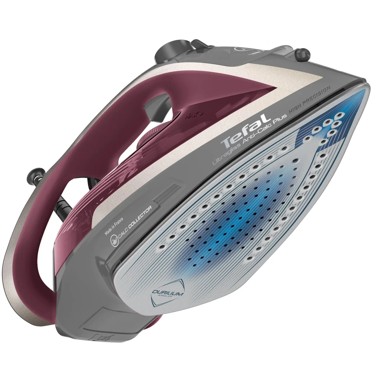 Праска Tefal Ultragliss Plus, 2800 Вт, 270 мл, паровий удар - 260 г, постійна пара - 50 г, керамічна підошва, бордова.