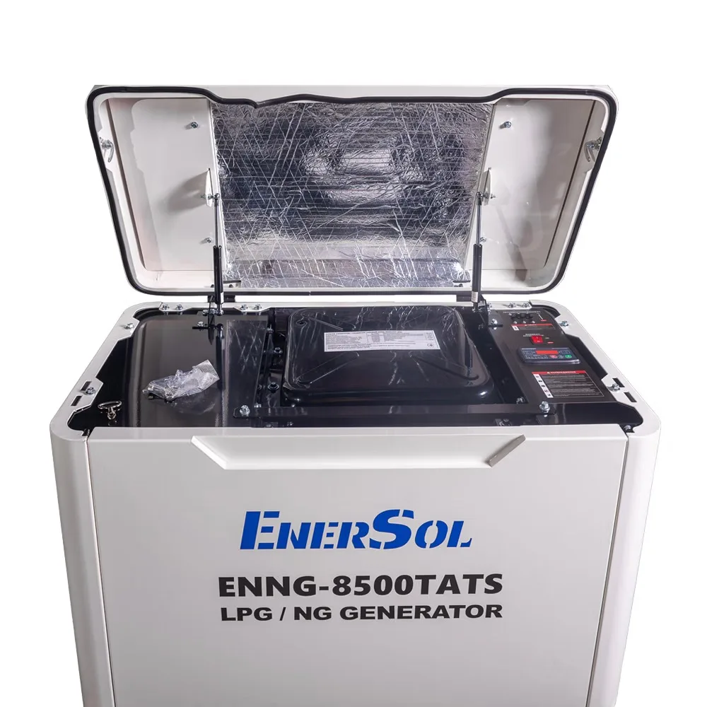 Газовий генератор EnerSol ENNG-8500TATS, LPG/NG, 400В, 8.0-8.5кВт, трифазний, з електричним стартером та автоматичним ввімкненням