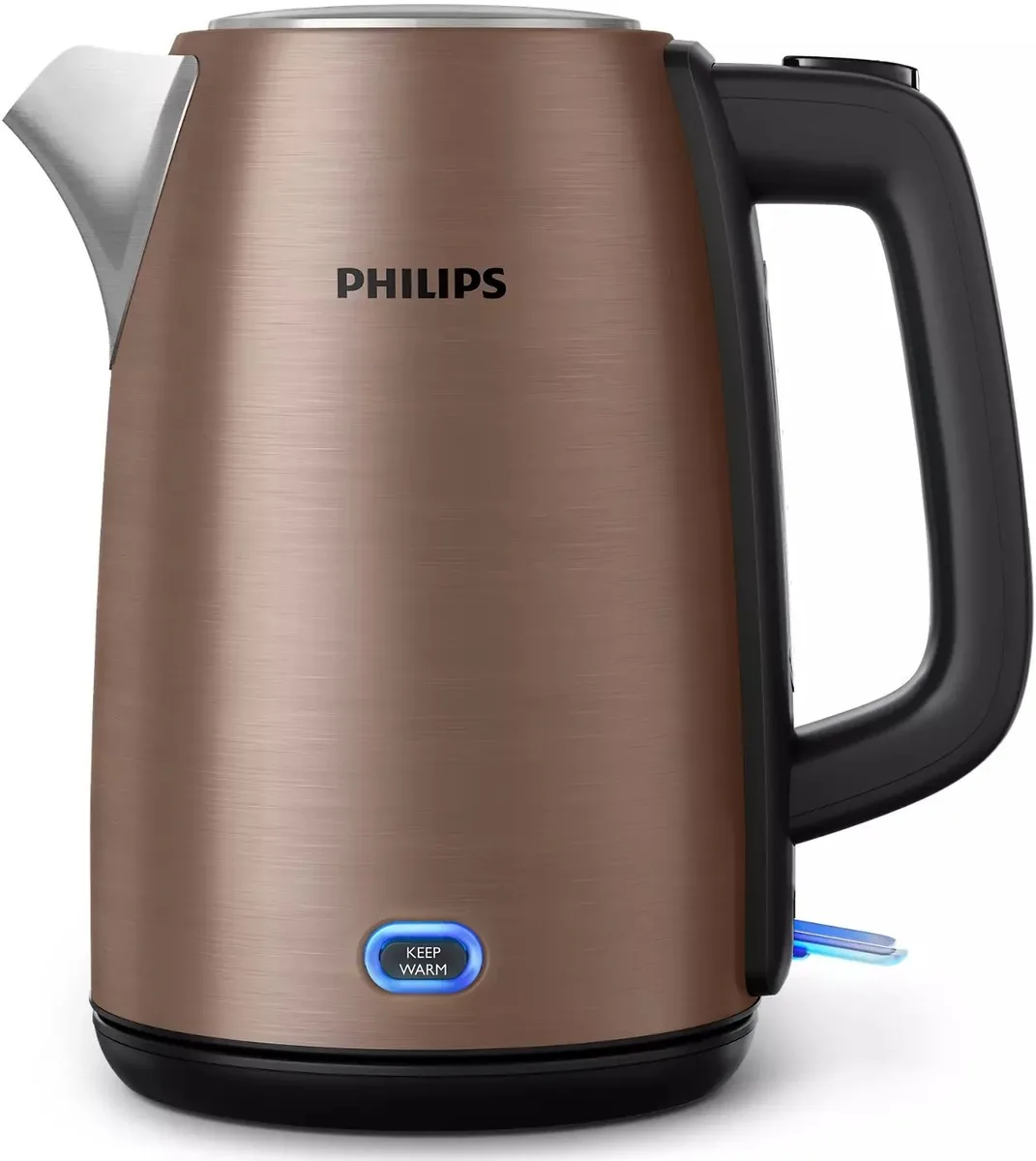 Электрочайник Philips Viva Series 17л, металлический корпус, подсветка LED, медно-черного цвета