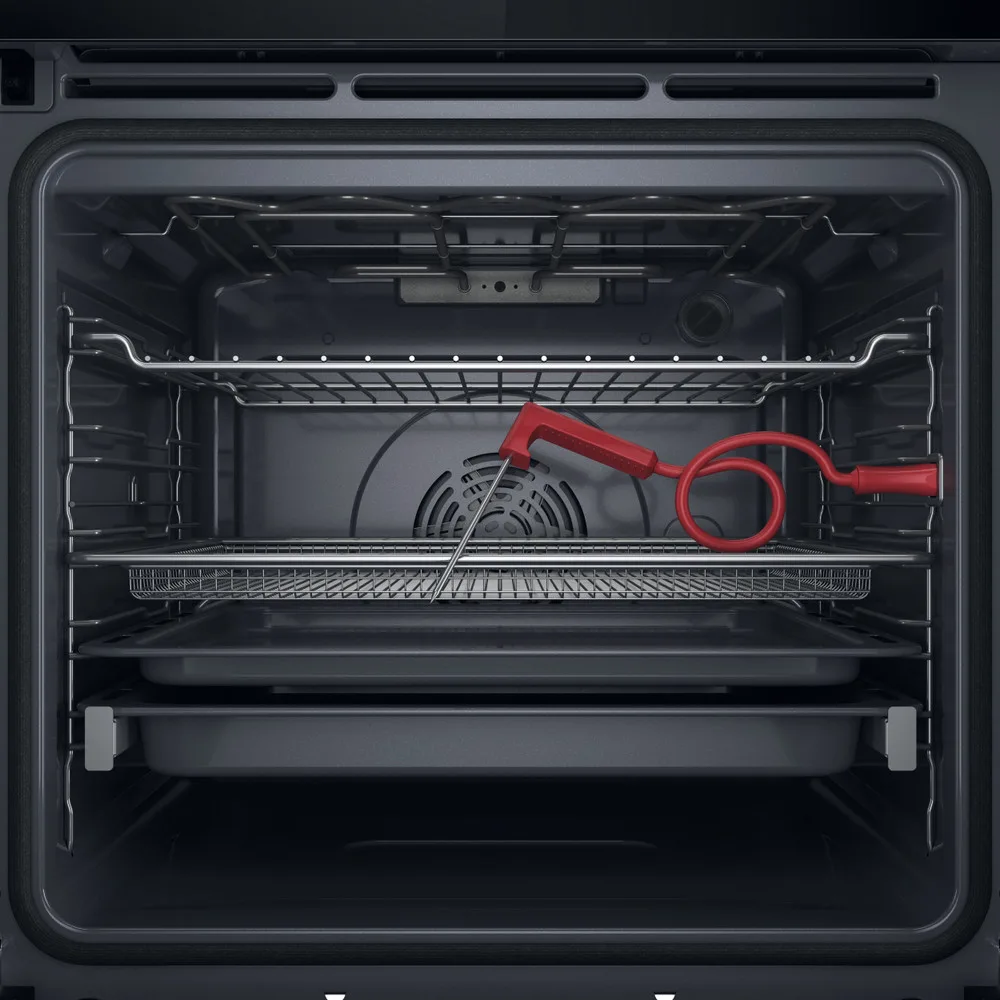 Электрический духовой шкаф Whirlpool, 73 л, класс энергоэффективности A+, с дисплеем, конвекционным приготовлением, пиролизом и телескопическими направляющими, черного цвета