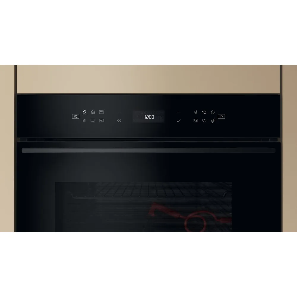 Электрический духовой шкаф Whirlpool, 73 л, класс энергоэффективности A+, с дисплеем, конвекционным приготовлением, пиролизом и телескопическими направляющими, черного цвета