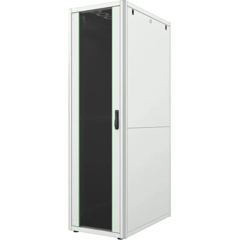 Шкаф MIRSAN 19", 42U, GTN, стеклянные двери, 600x1000 мм, максимальная нагрузка 1000 кг, серый.