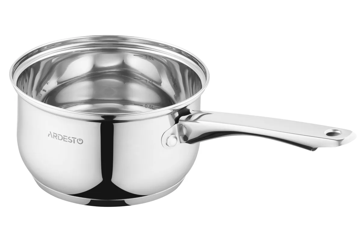Кухонний каструля з прозорою кришкою ARDESTO Gemini Gourmet Spoleto, 1.6л, з нержавіючої сталі.