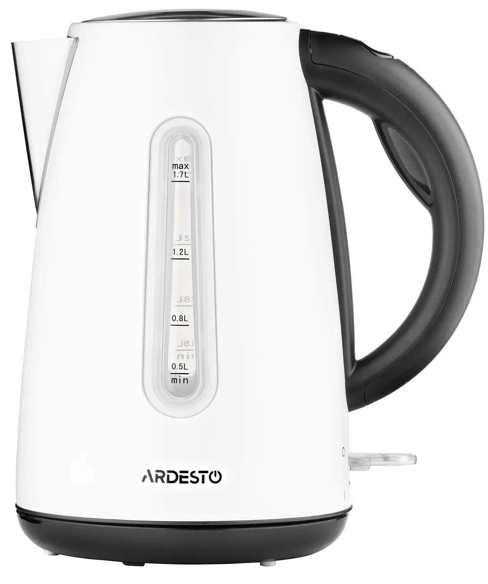 Електричний чайник ARDESTO 1.7л, Strix, металевий, білий.