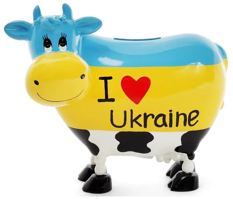 Копилка Bona керамічна 16,5х9х14 см біла I love Ukraine