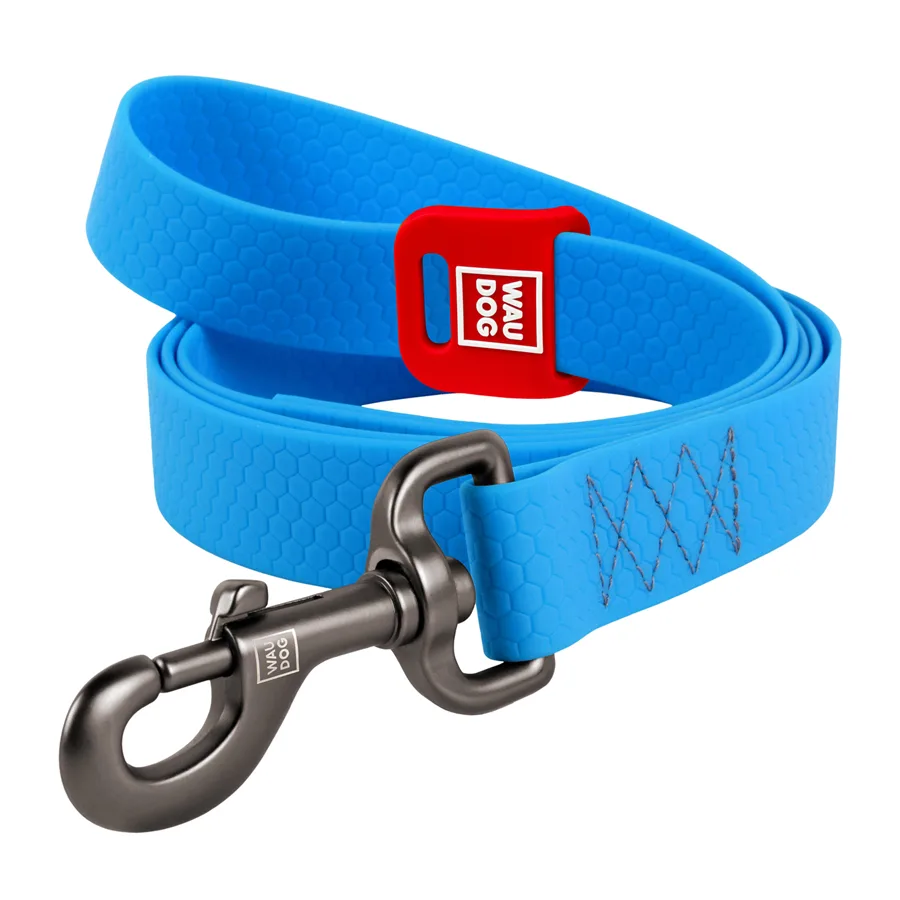 Повідець WAUDOG Waterproof 25 мм 122 см Collartex блакитний L-XXL