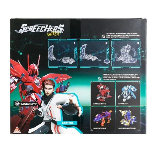 Игровой набор Screechers Wild Сенгвиниты машинка-трансформер для детей с запускателем и наклейками