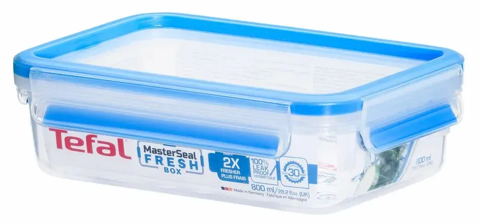 Контейнер Tefal MasterSeal, прямокутний, 800 мл, пластиковий.