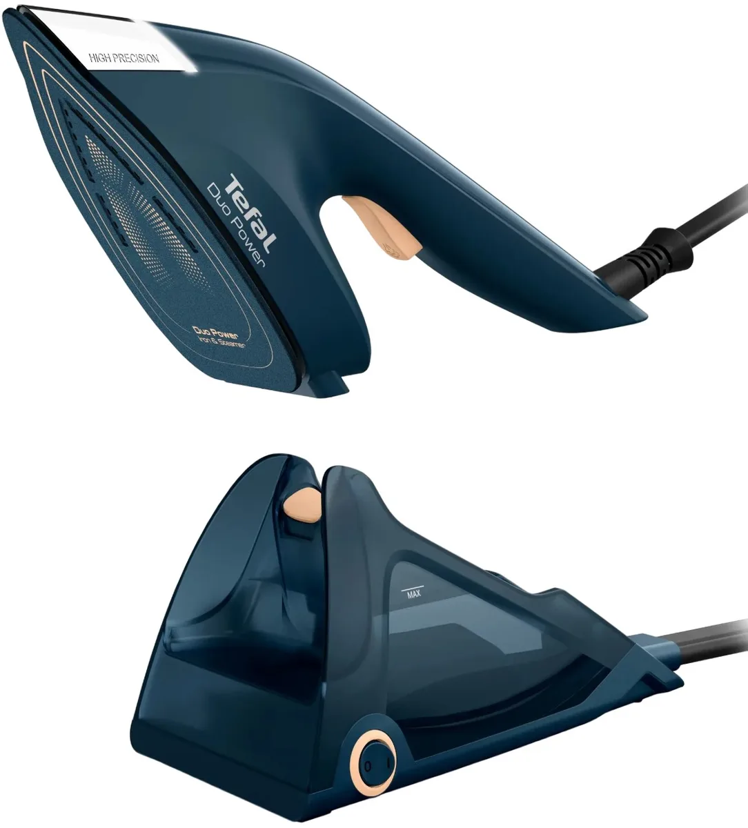 Відпарювач Tefal Duo Power 2в1, компактний, 1700Вт, об'єм резервуару 400мл, паровий удар до 180°C, постійна подача пари 25г/хв, ке