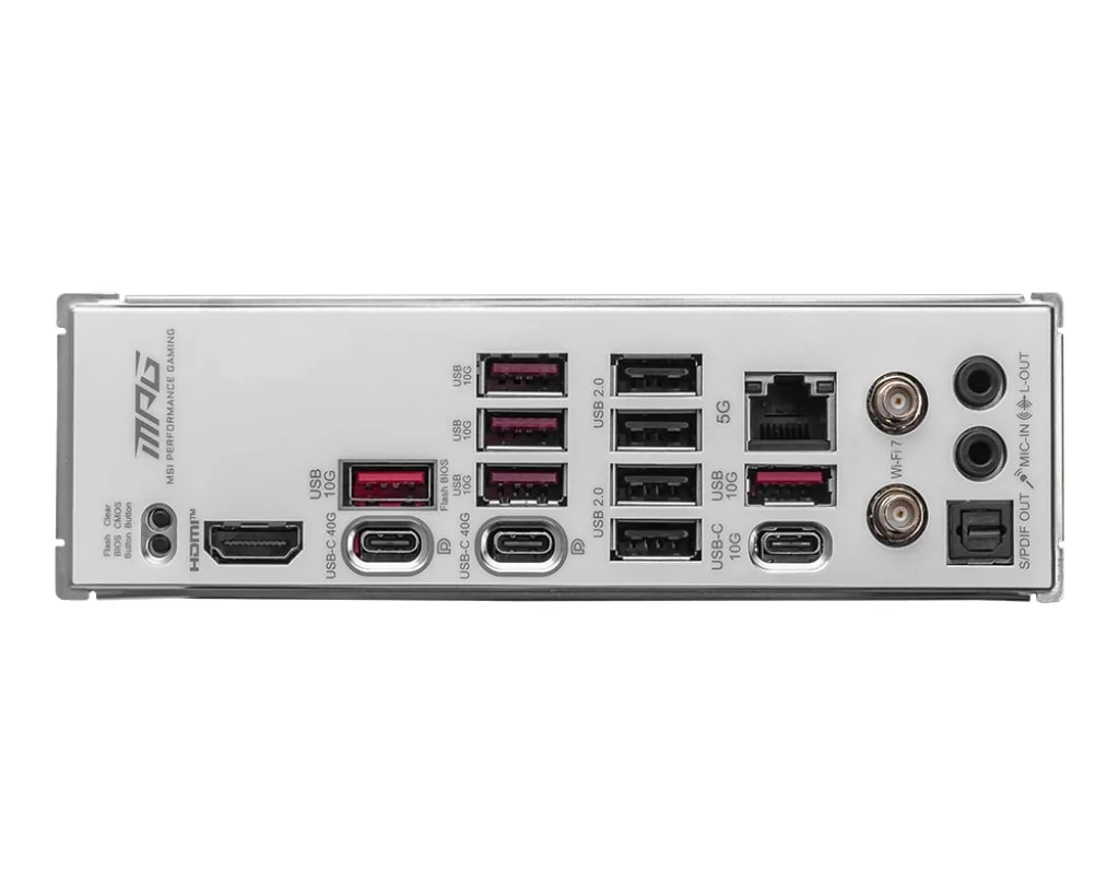 Материнська плата MSI ATX Wi-Fi 7 5G LAN 4xDDR5 срібляста