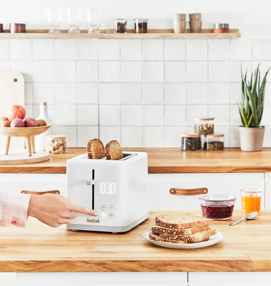 Тостер Tefal 850 Вт 2 відділення 7 режимів пластик 31,6х18,6х20 см Білий
