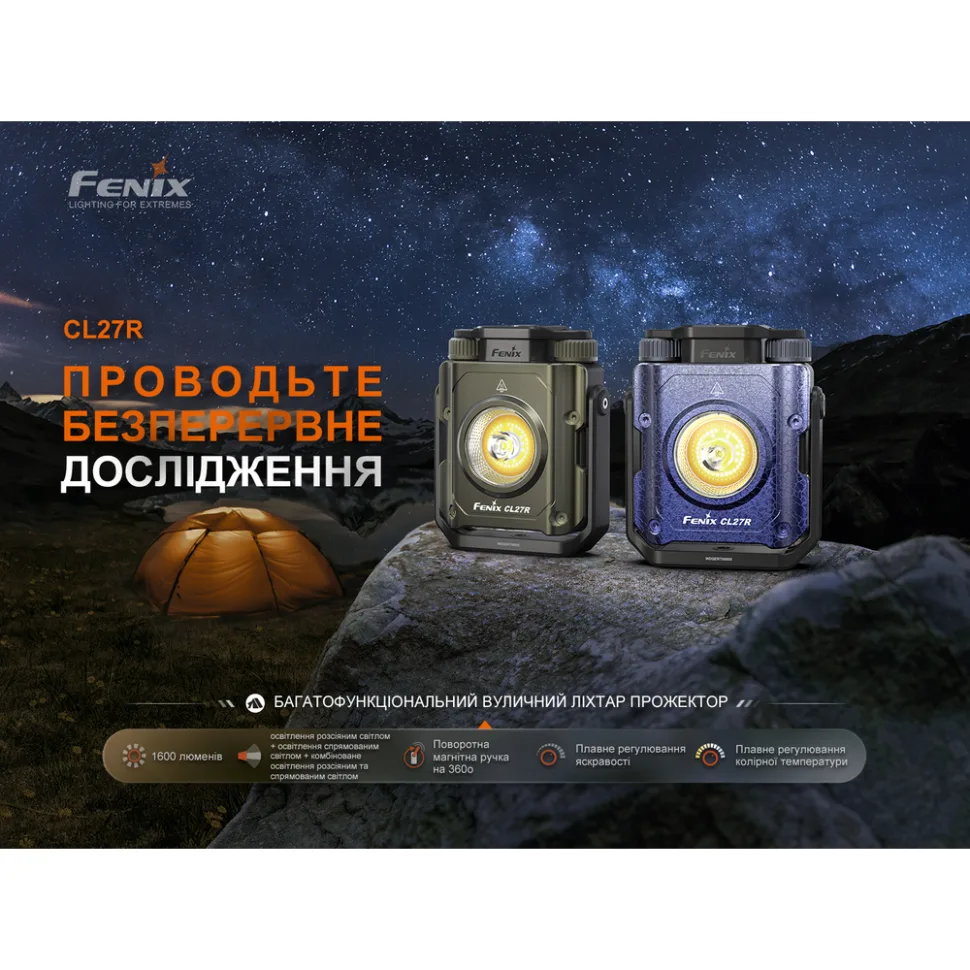 Ліхтар прожектор Fenix алюміній 109,8х39,6х91,7 мм темно-блакитний