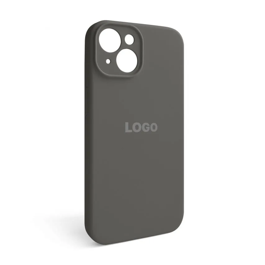 Чохол Silicone Case для Apple iPhone 14 силіконовий сірий закрита камера