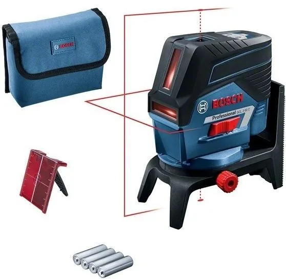 Лазерний нивелір Bosch Professional GCL2-50C до 20м ±0.3мм/м з червоним променем +RM2 чохол IP54 вага 0.6кг.