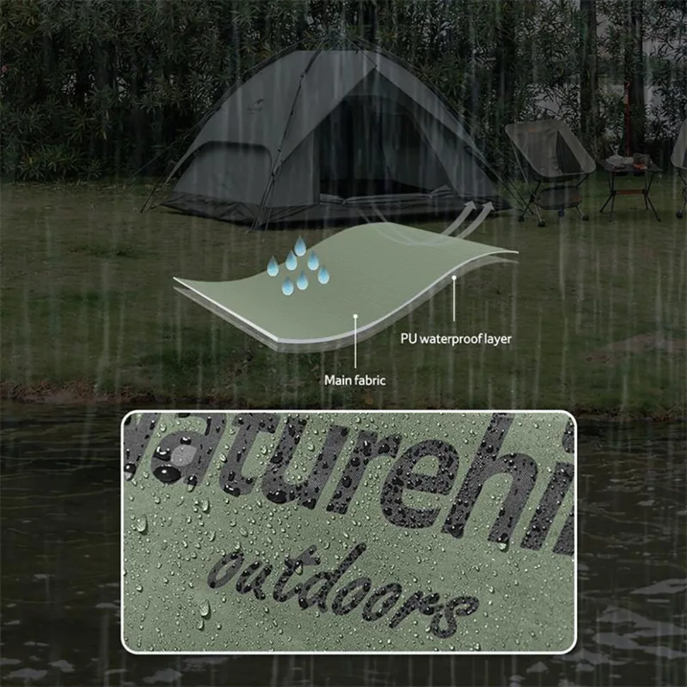 Намет тримісний автоматичний Naturehike Оксфорд 210х180х130 см темно-зелений