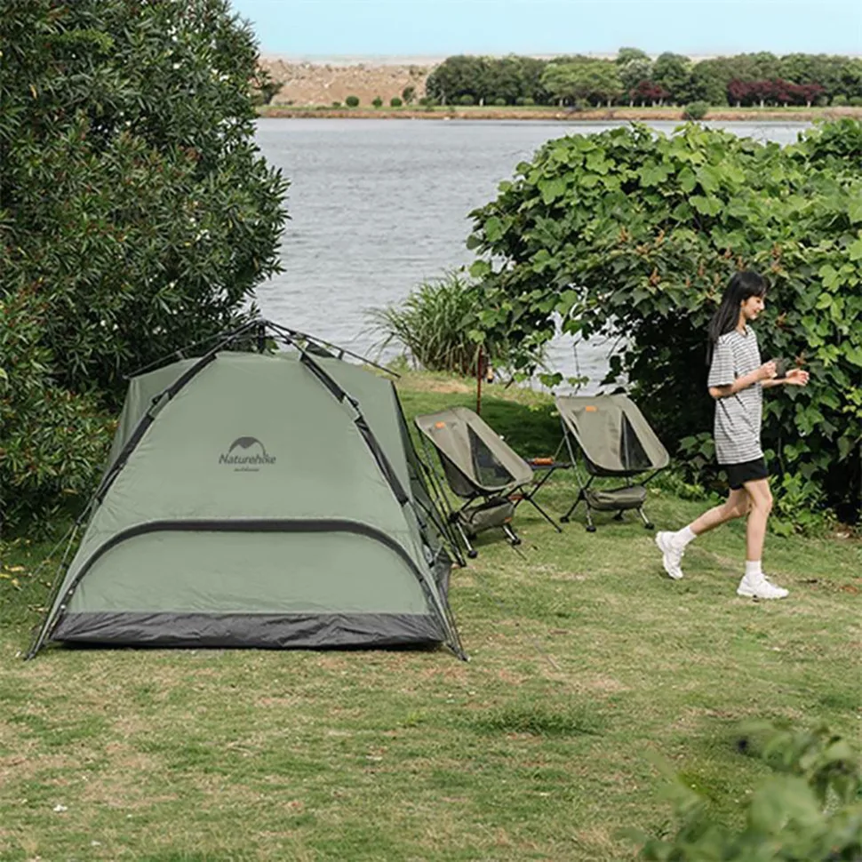 Намет тримісний автоматичний Naturehike Оксфорд 210х180х130 см темно-зелений